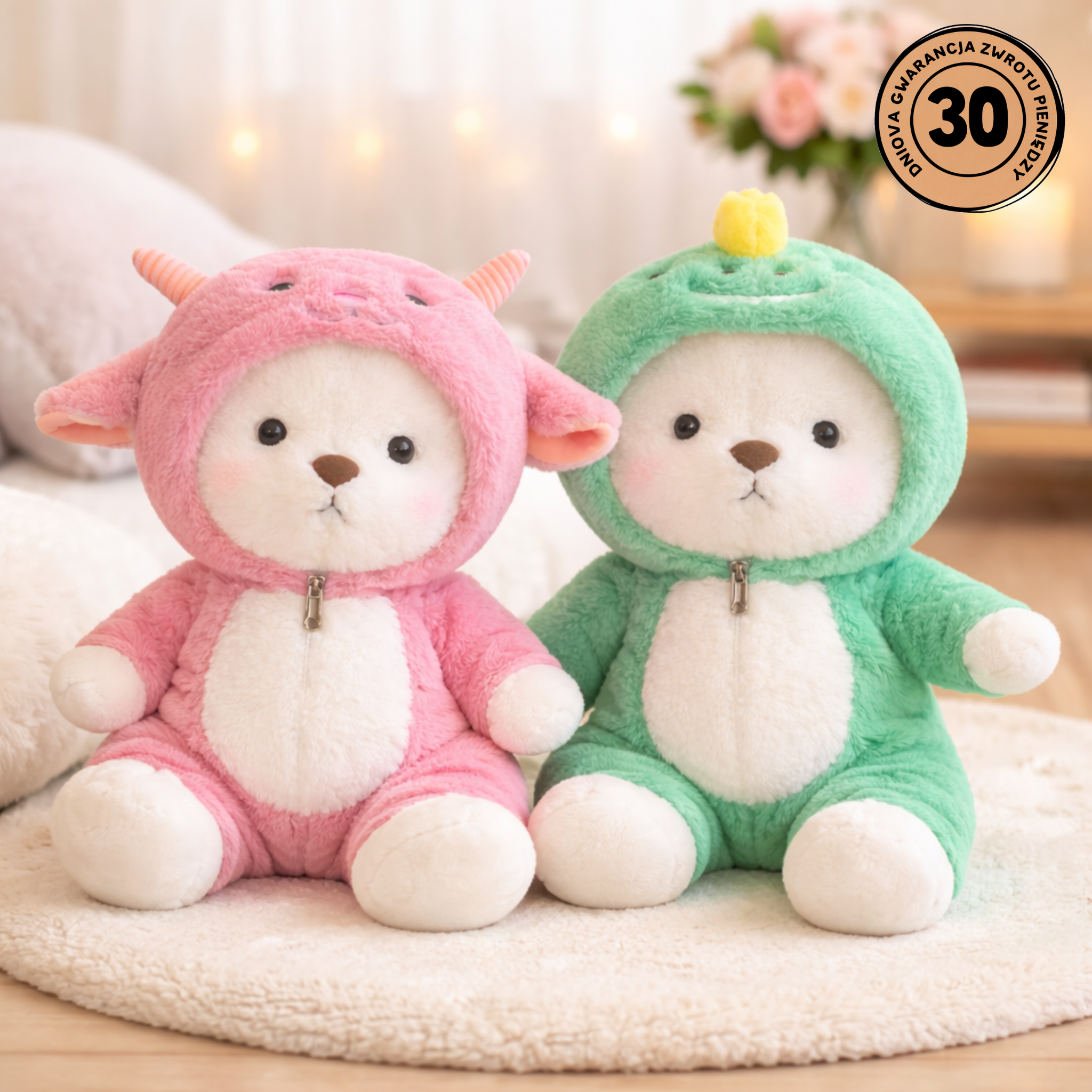 Huggly™ Zielony Miś w Ubranku – Idealny Prezent dla Niej 💖